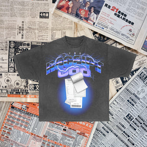 The Receipt God” Retro Electric T-Shirt